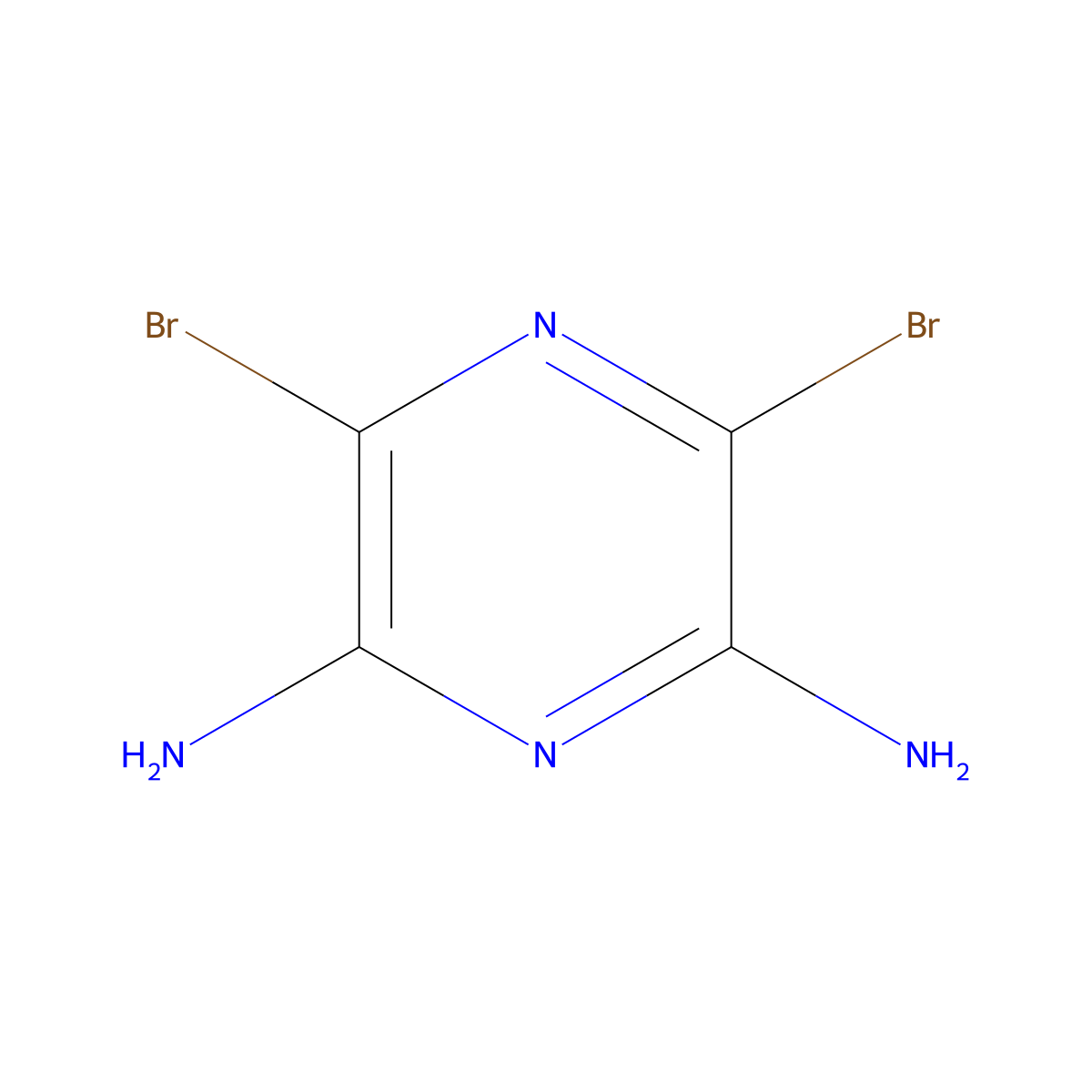 3,5-Dibromopyrazine-2,6-diamine molecular structure, CAS 58885-20-4