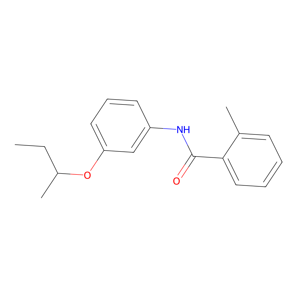 Benzamide, 2-methyl-N-(3-(1-methylpropoxy)phenyl)- molecular structure, CAS 58885-34-0
