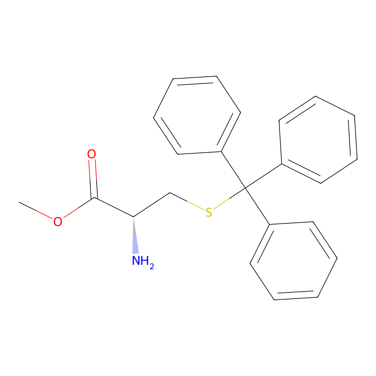 (R)-methyl 2-amino-3-(tritylthio)propanoate molecular structure, CAS 58885-35-1
