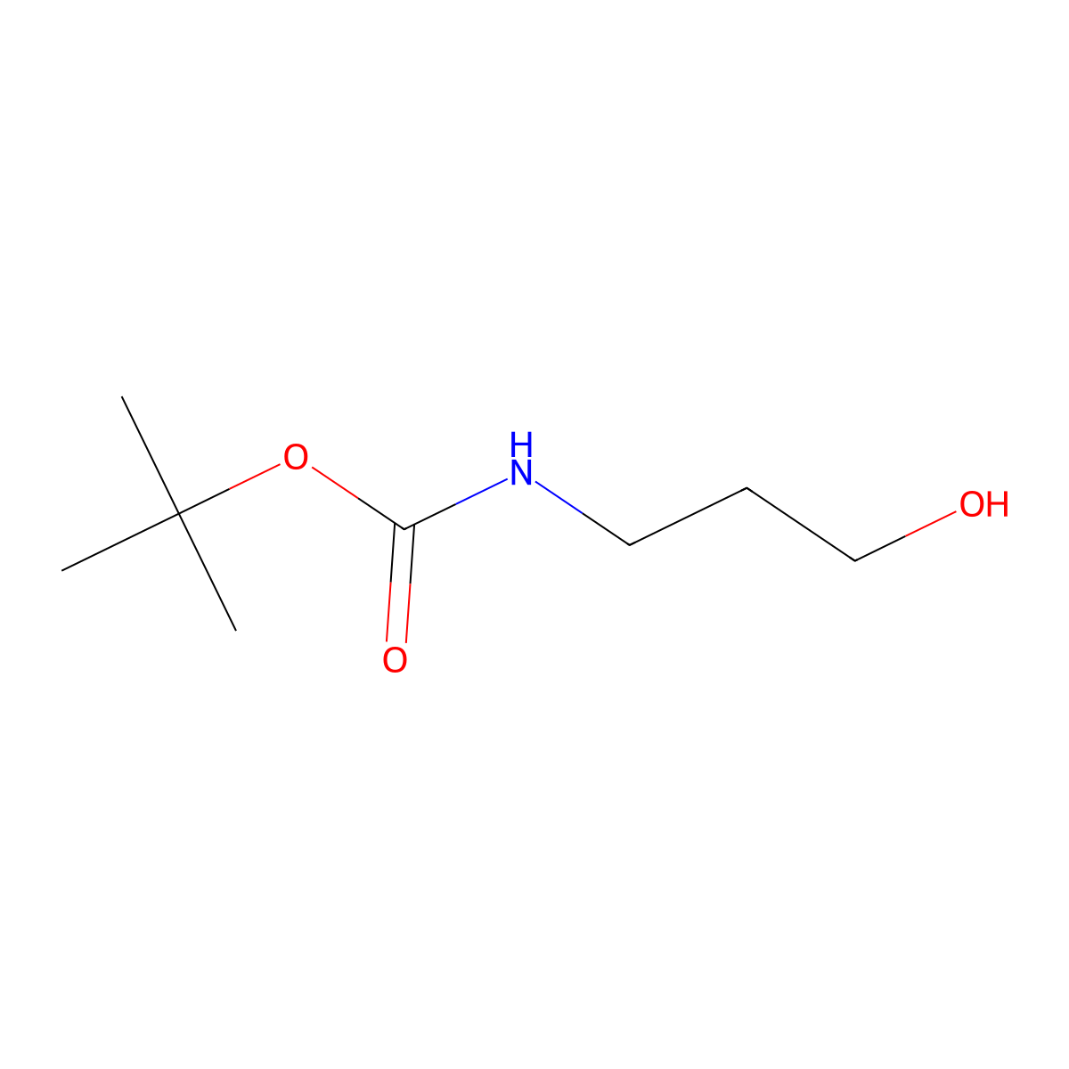tert-butyl N-(3-hydroxypropyl)carbamate molecular structure, CAS 58885-58-8
