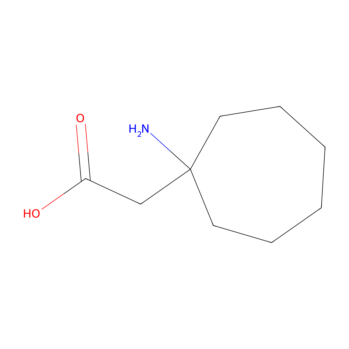 (1-Aminocycloheptyl)acetic acid molecular structure, CAS 58885-91-9