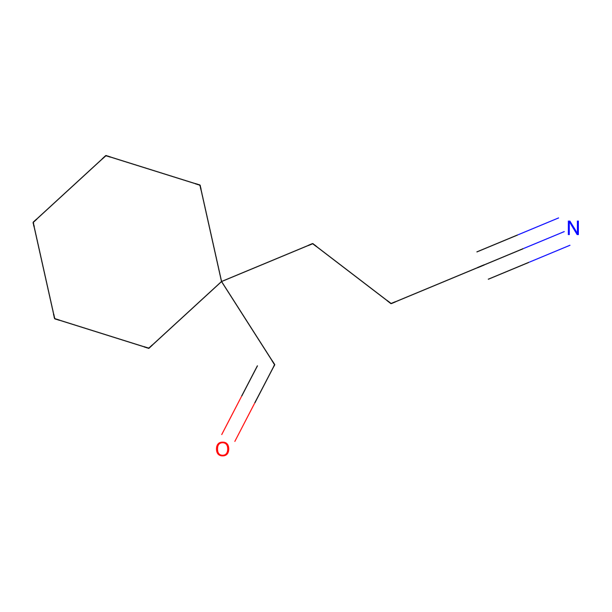 3-(1-Formylcyclohexyl)propanenitrile molecular structure, CAS 58886-81-0