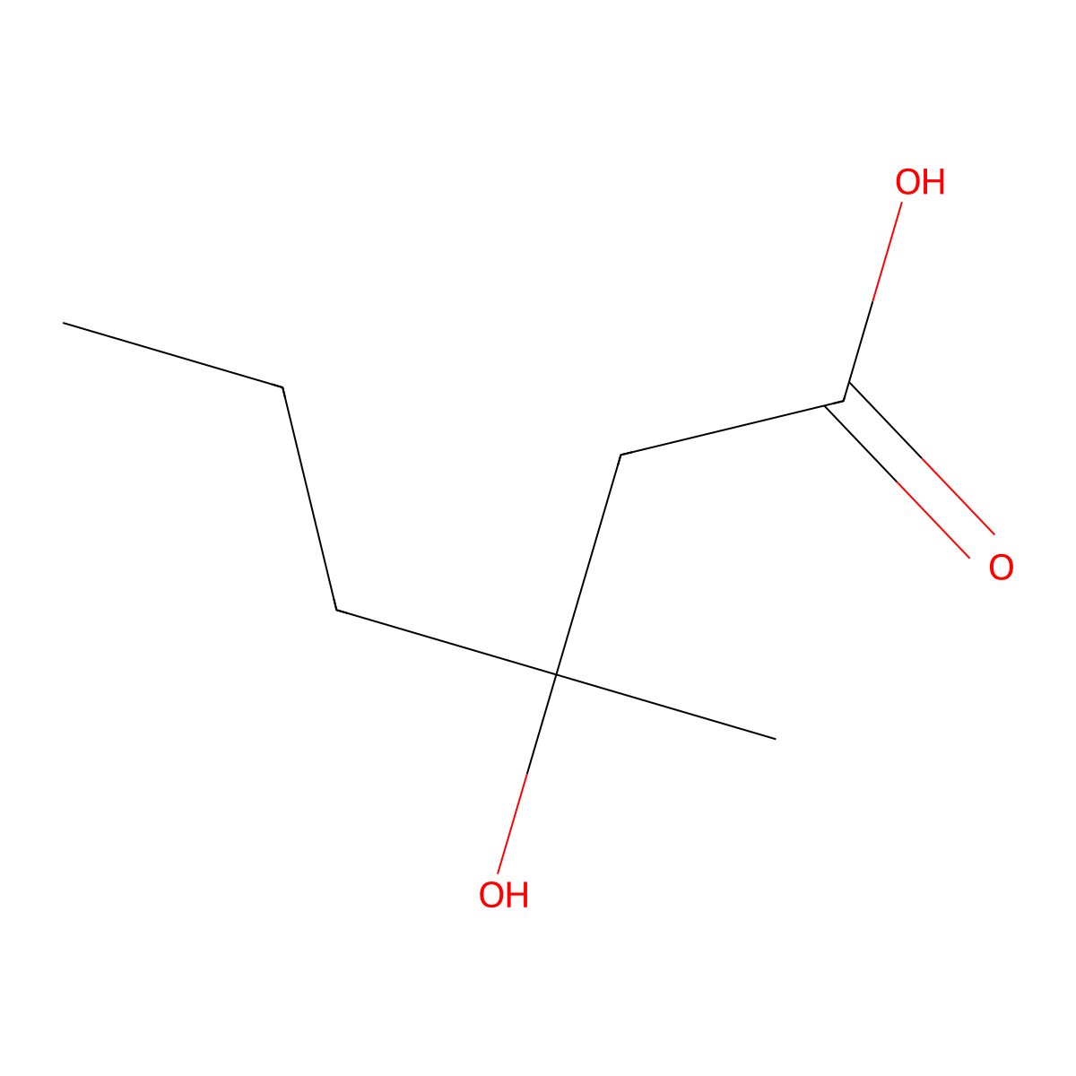 3-Hydroxy-3-methylhexanoic acid molecular structure, CAS 58888-76-9