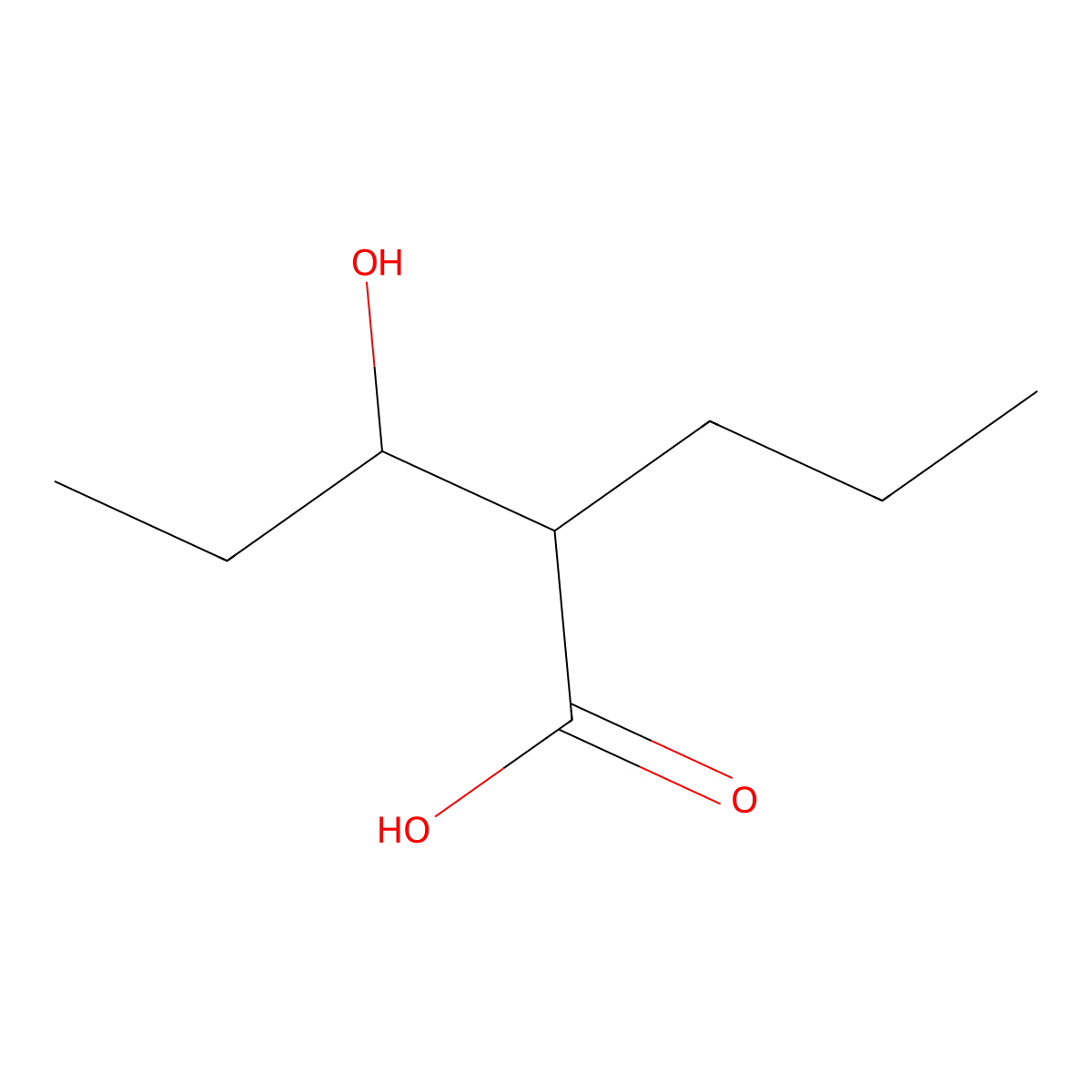 3-Hydroxyvalproic acid molecular structure, CAS 58888-84-9