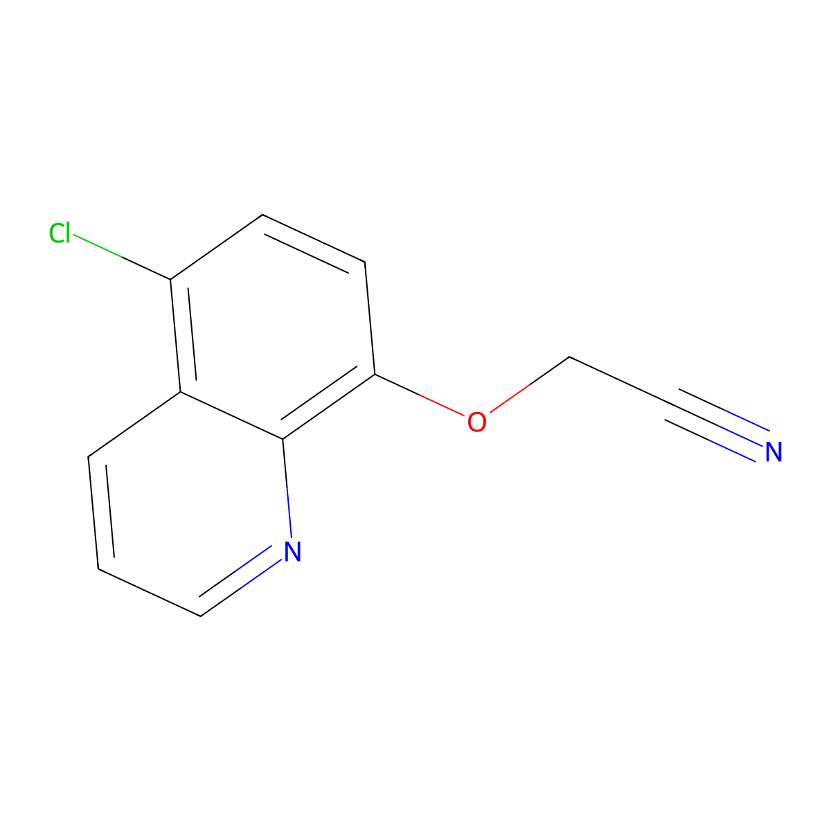 Acetonitrile, [(5-chloro-8-quinolinyl)oxy]- molecular structure, CAS 58889-12-6