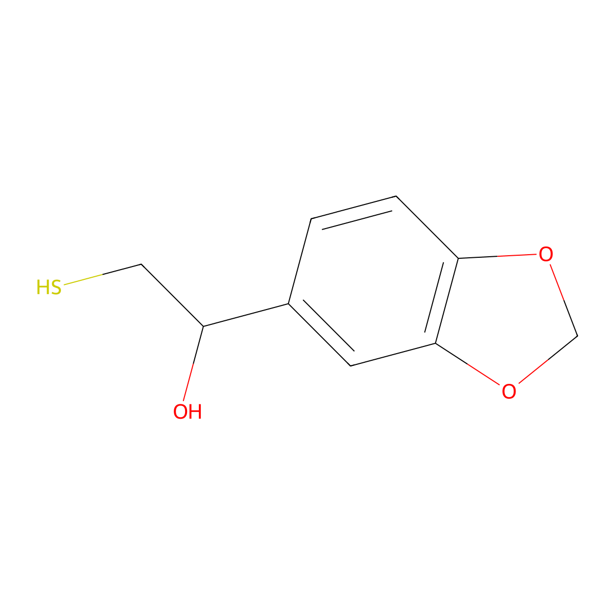 1-(2H-1,3-benzodioxol-5-yl)-2-sulfanylethan-1-ol molecular structure, CAS 58898-05-8
