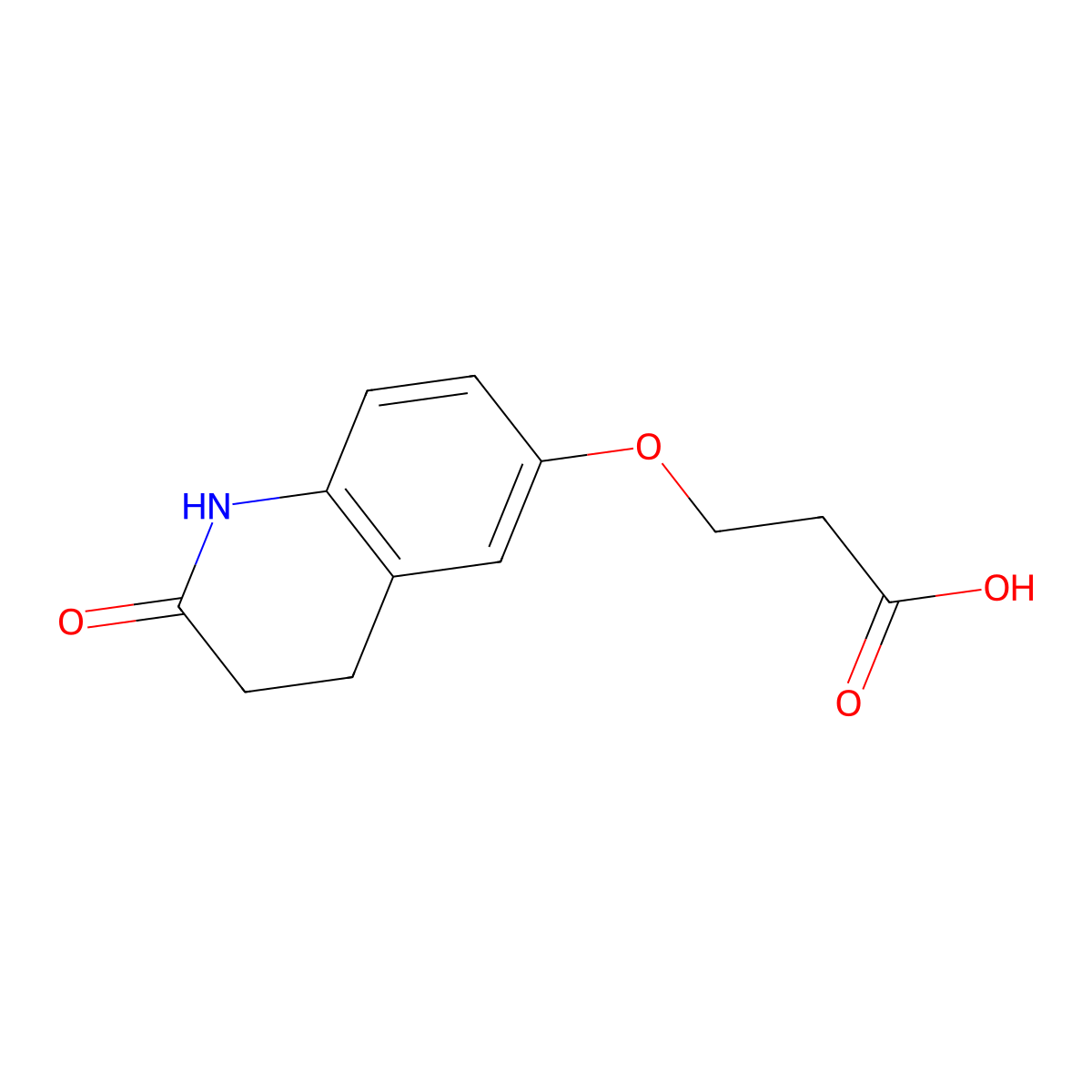 3-[(2-Oxo-1,2,3,4-tetrahydroquinolin-6-yl)oxy]propanoic acid molecular structure, CAS 58898-41-2