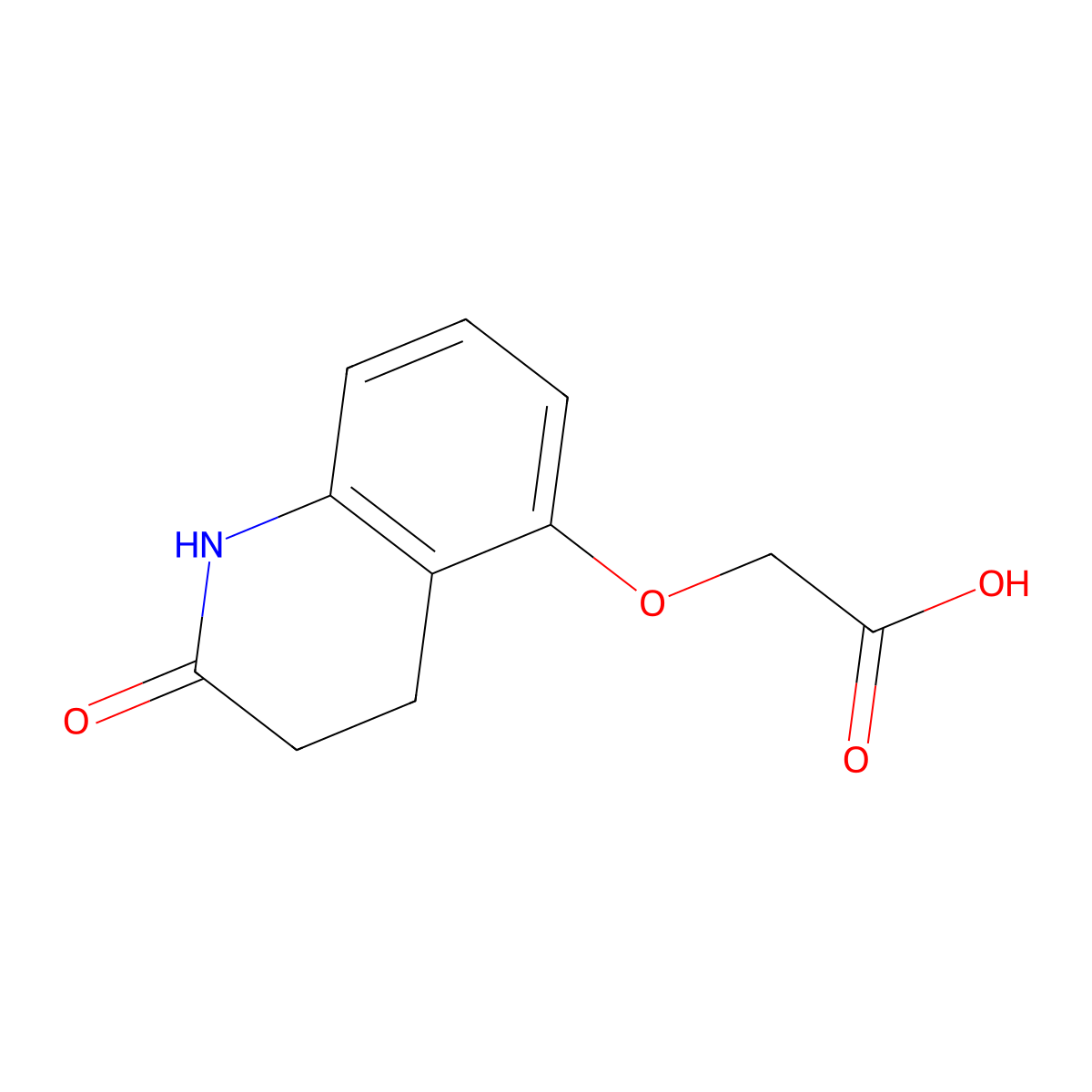 Acetic acid, ((1,2,3,4-tetrahydro-2-oxo-5-quinolinyl)oxy)- molecular structure, CAS 58898-50-3