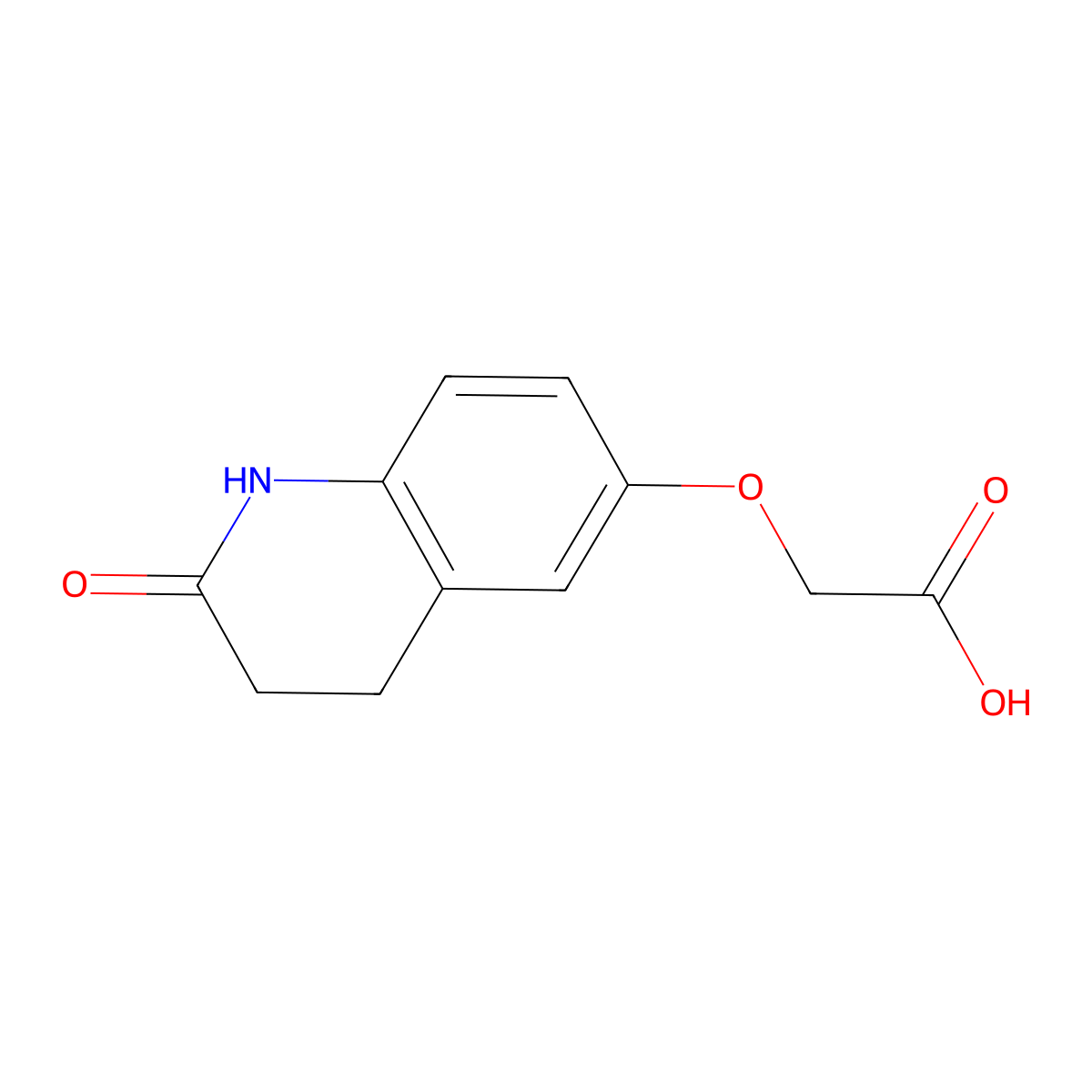 2-[(2-Oxo-1,2,3,4-tetrahydroquinolin-6-yl)oxy]acetic acid molecular structure, CAS 58898-54-7