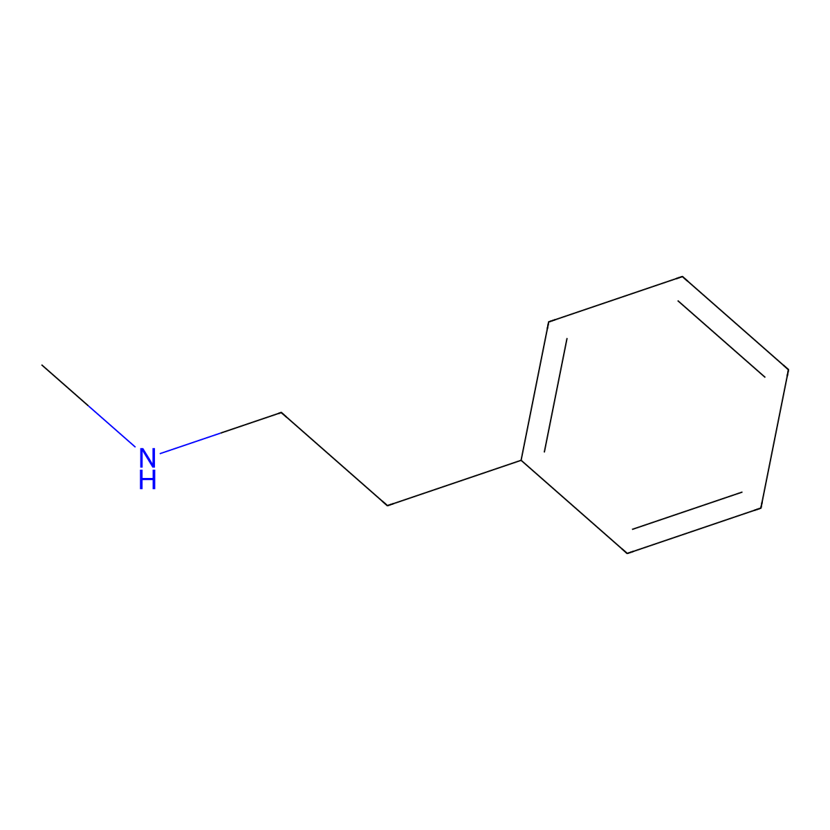 N-Methylbenzeneethanamine molecular structure, CAS 589-08-2