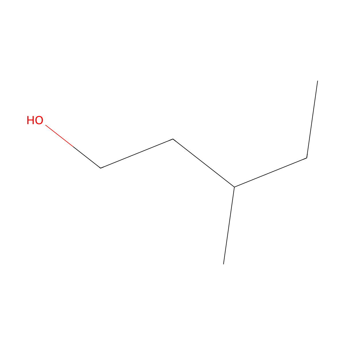 3-Methyl-1-pentanol molecular structure, CAS 589-35-5
