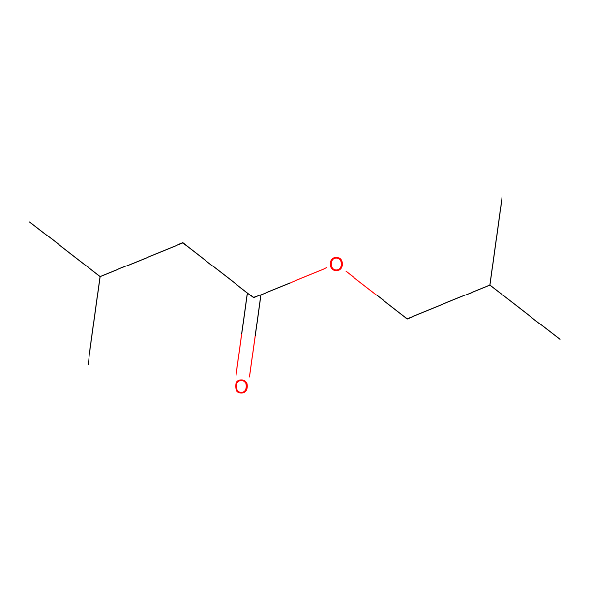 Isobutyl isovalerate molecular structure, CAS 589-59-3