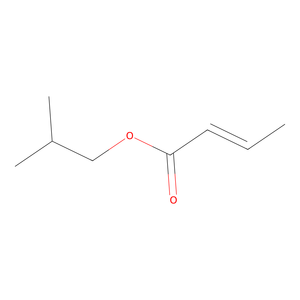 2-Methylpropyl but-2-enoate molecular structure, CAS 589-66-2