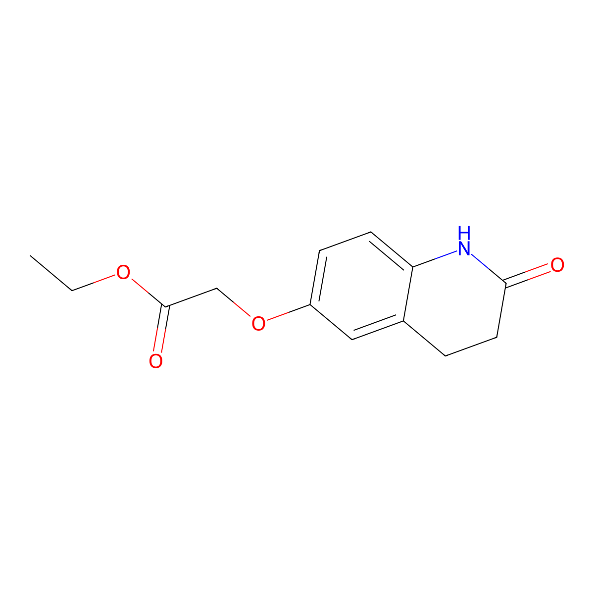 Ethyl 2-[(2-oxo-1,2,3,4-tetrahydroquinolin-6-yl)oxy]acetate molecular structure, CAS 58900-90-6