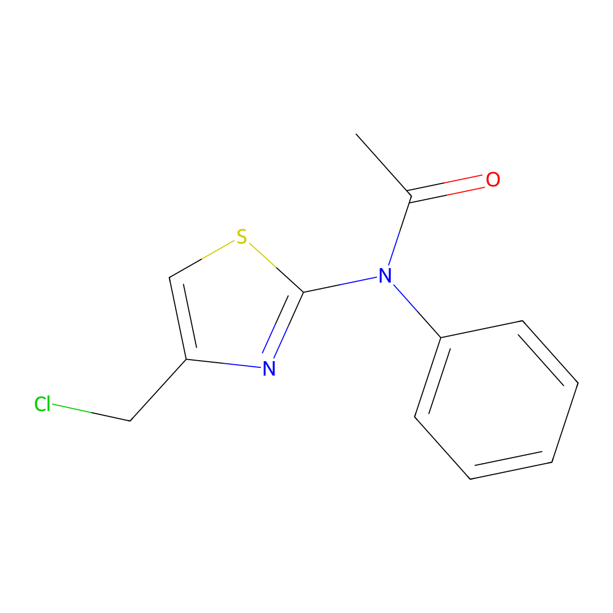 N-[4-(Chloromethyl)-1,3-thiazol-2-yl]-N-phenylacetamide molecular structure, CAS 58905-44-5
