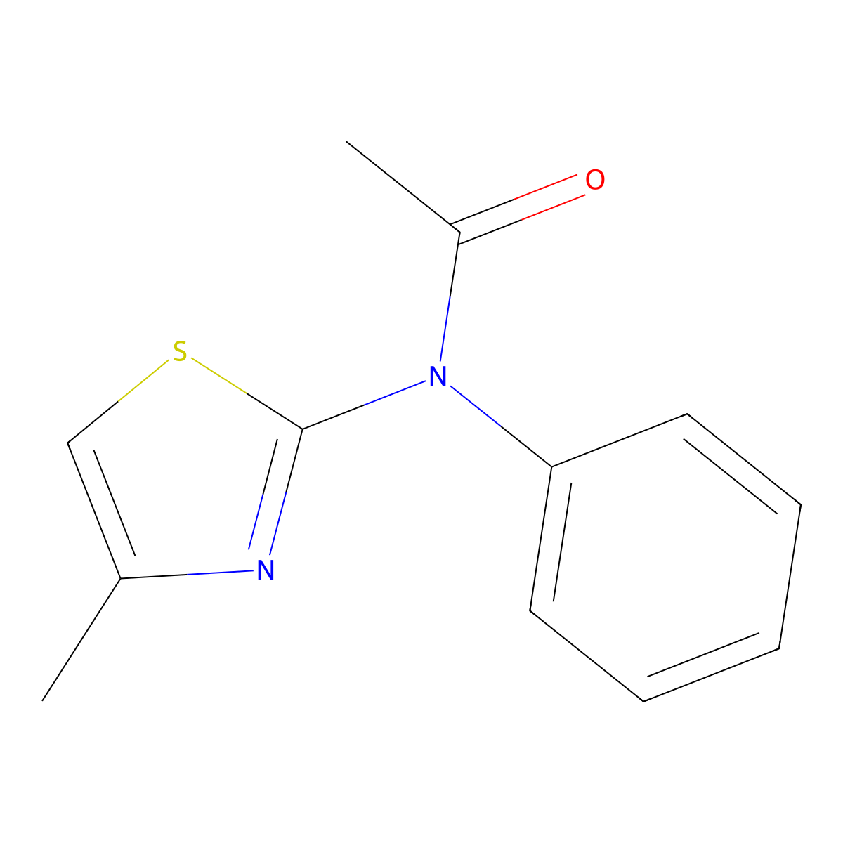 N-(4-Methylthiazol-2-yl)-N-phenylacetamide molecular structure, CAS 58905-54-7