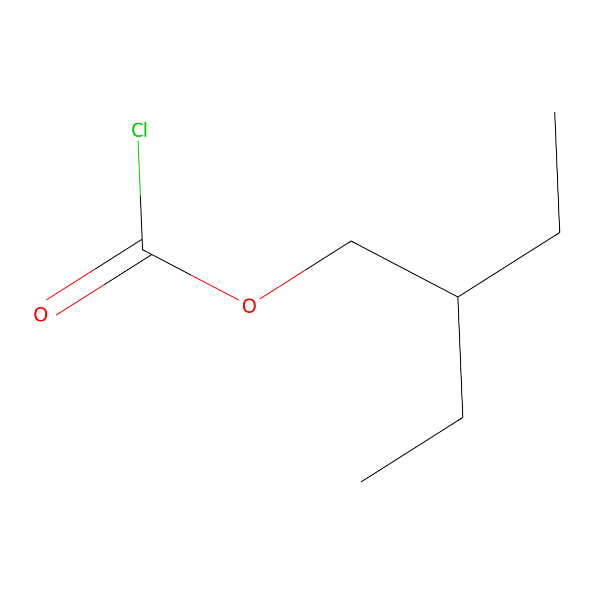 2-Ethylbutyl carbonochloridate molecular structure, CAS 58906-64-2