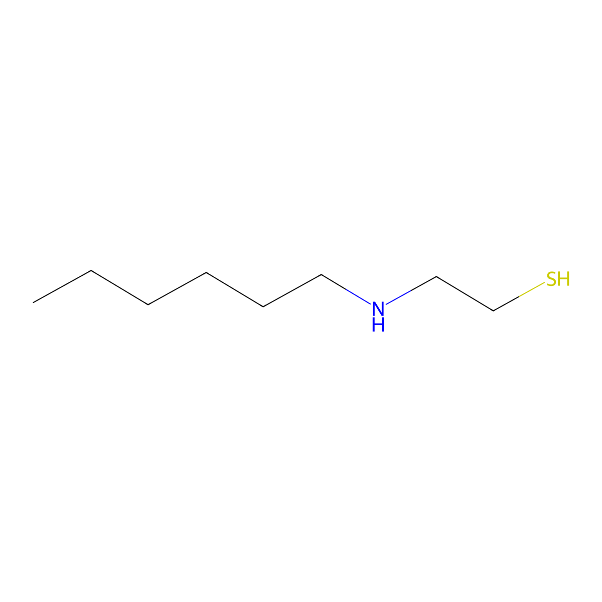 2-Hexylaminoethanethiol molecular structure, CAS 5891-04-3