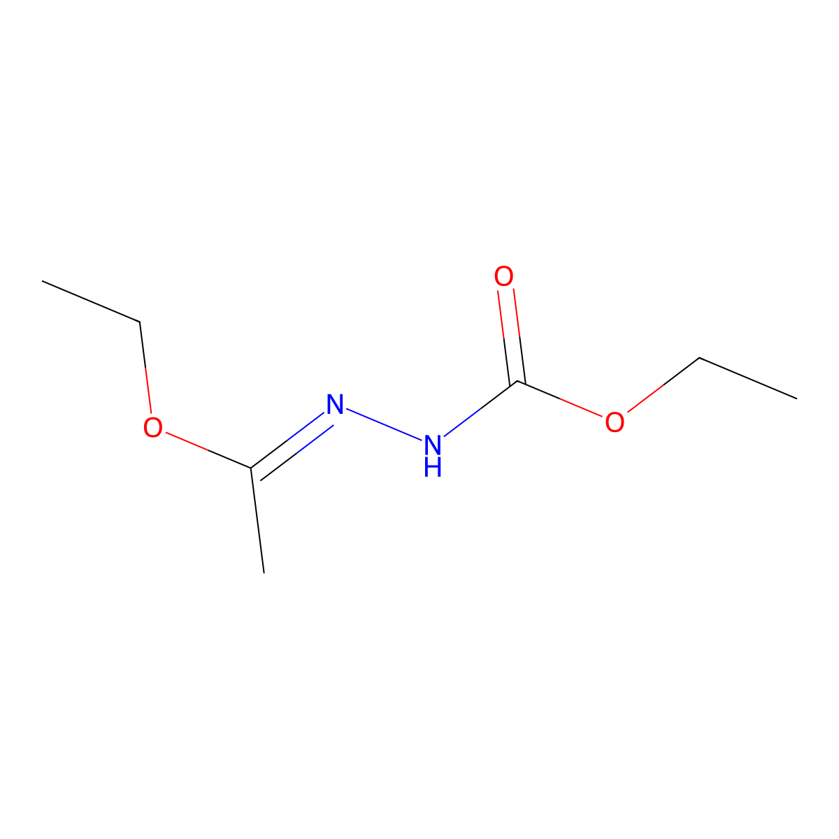 Hydrazinecarboxylic acid, 2-(1-ethoxyethylidene)-, ethyl ester molecular structure, CAS 58910-28-4