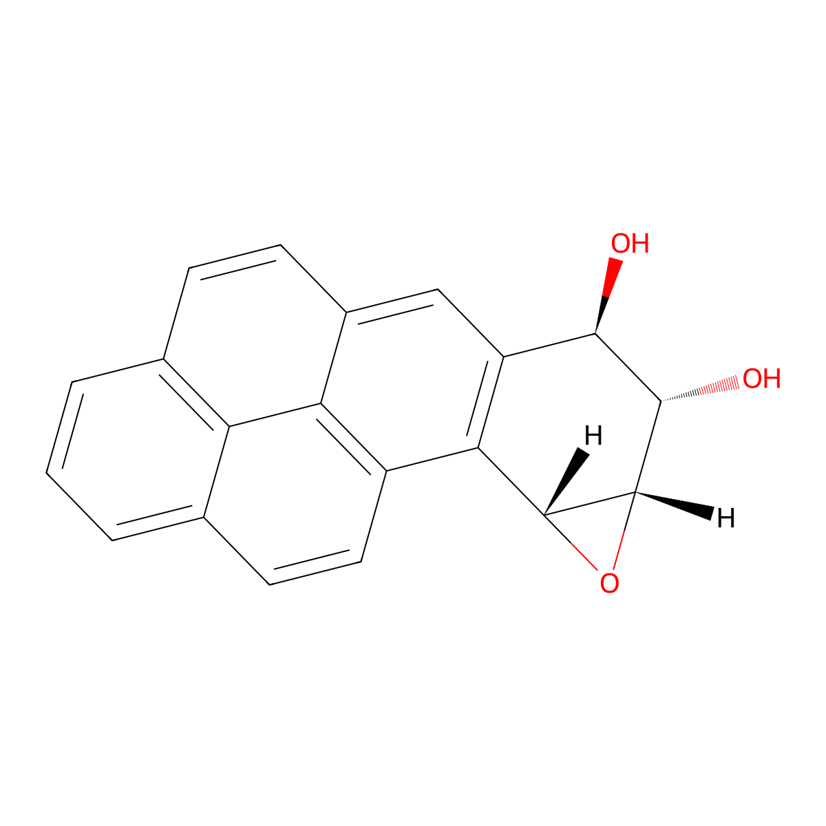 (3R,5S,6S,7R)-4-oxahexacyclo[11.6.2.02,8.03,5.010,20.017,21]henicosa-1(20),2(8),9,11,13(21),14,16,18-octaene-6,7-diol molecular structure, CAS 58917-67-2