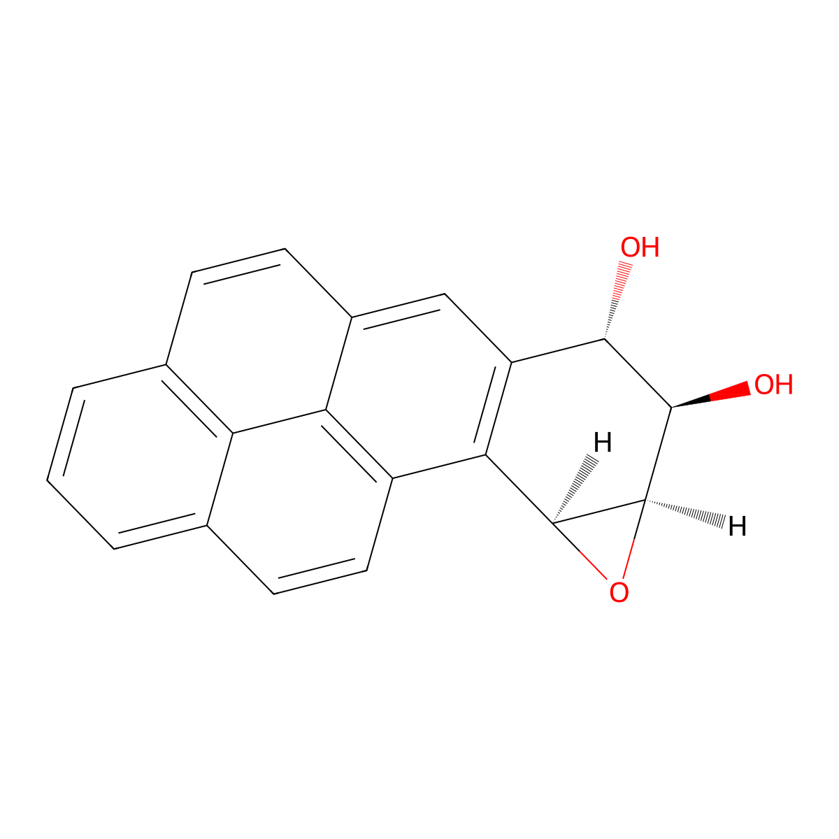 (-)-anti-7beta,8alpha-Dihydroxy-9alpha,10alpha-oxy-7,8,9,10-tetrahydrobenzo(a)pyrene molecular structure, CAS 58917-91-2
