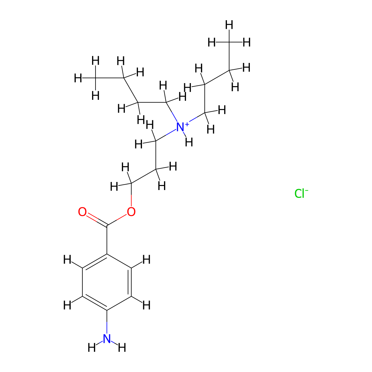 1-Propanol, 3-(dibutylamino)-, 1-(4-aminobenzoate), hydrochloride (1:1) molecular structure, CAS 5892-15-9