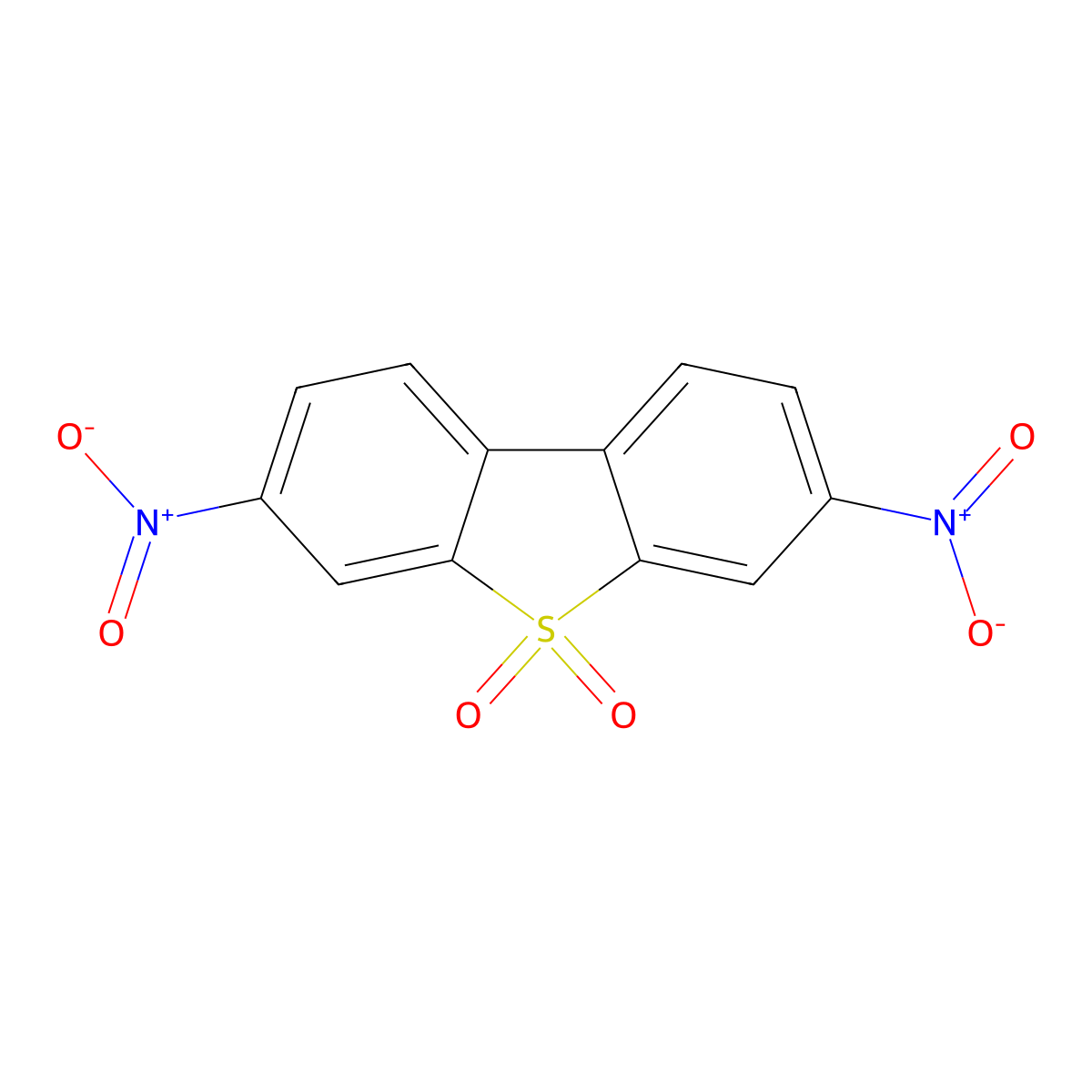 3,7-Dinitrodibenzo[b,d]thiophene 5,5-dioxide molecular structure, CAS 58920-49-3
