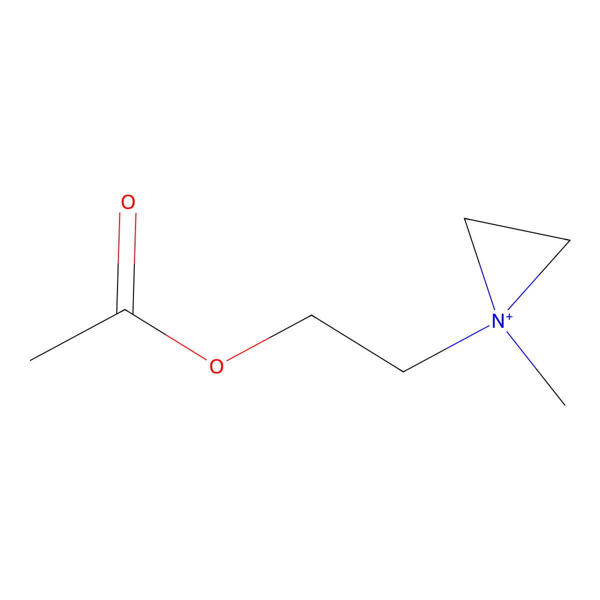 Acetylcholine mustard aziridinium molecular structure, CAS 58921-08-7