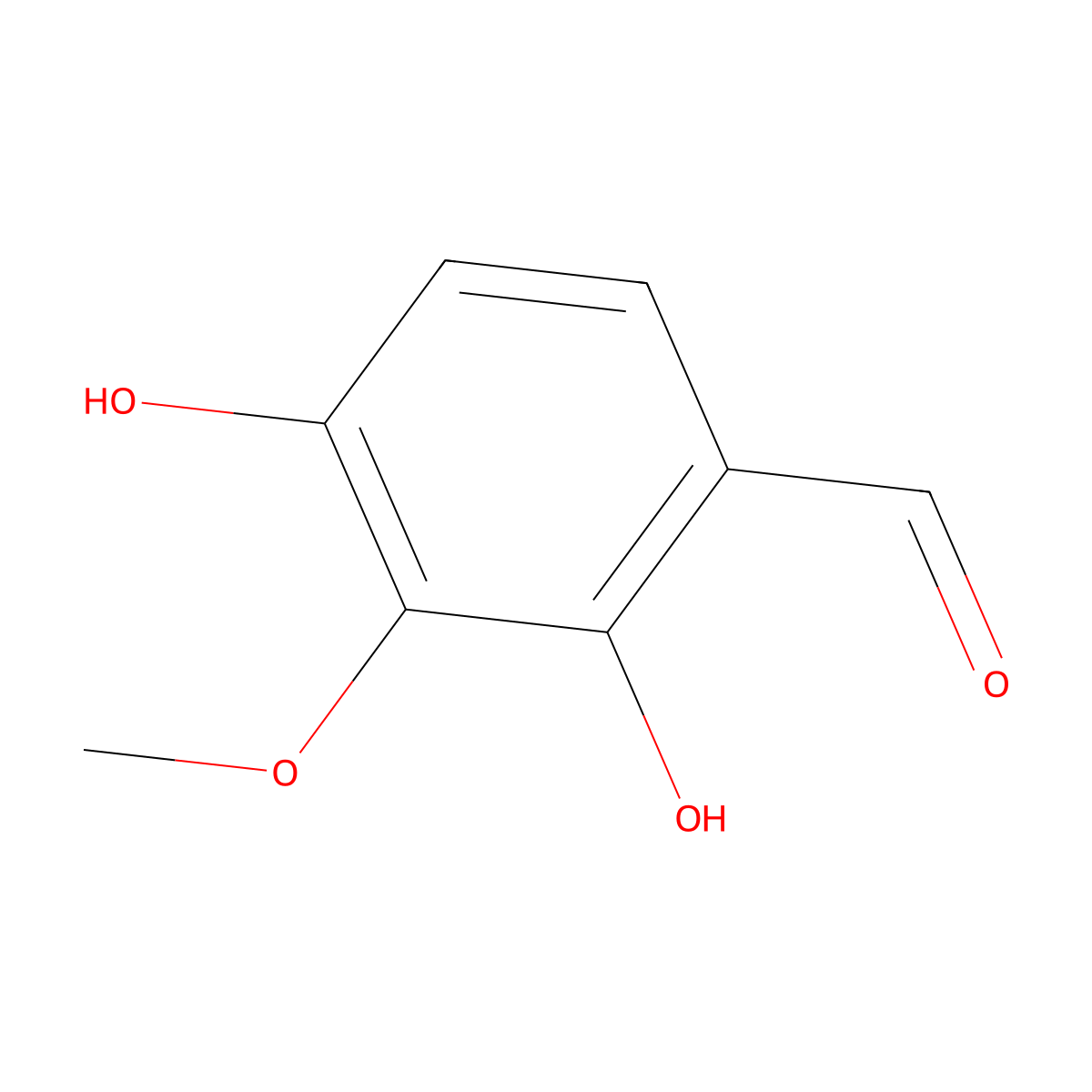 2,4-Dihydroxy-3-methoxybenzaldehyde molecular structure, CAS 58922-29-5