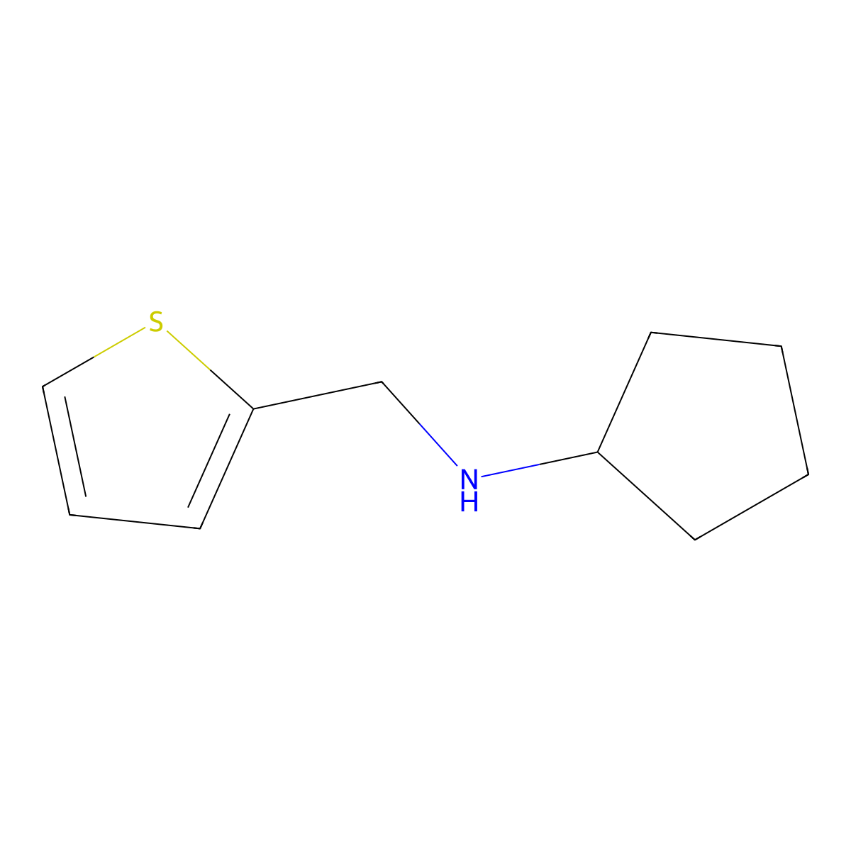 N-(thiophen-2-ylmethyl)cyclopentanamine molecular structure, CAS 58924-50-8