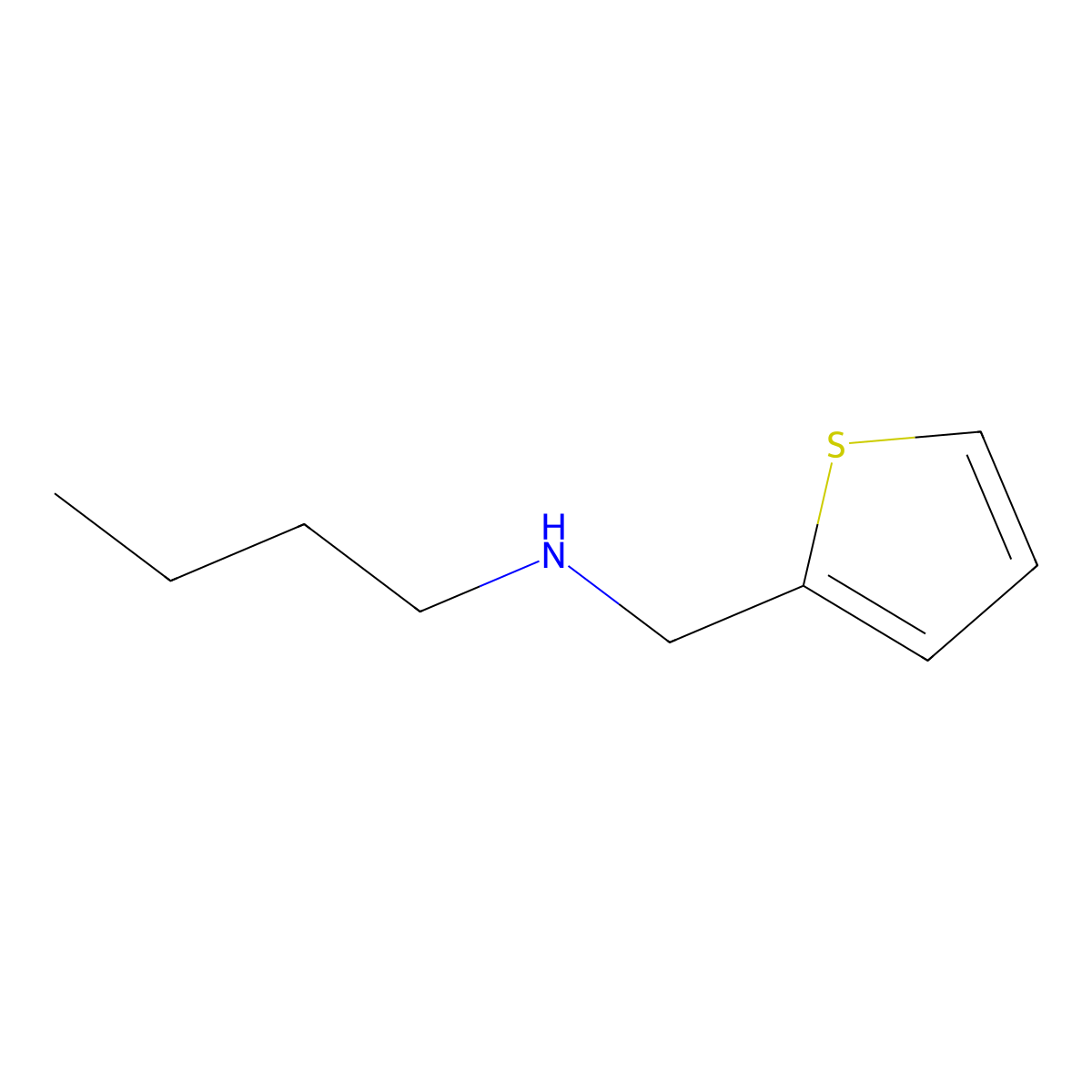 N-(thiophen-2-ylmethyl)butan-1-amine molecular structure, CAS 58924-53-1