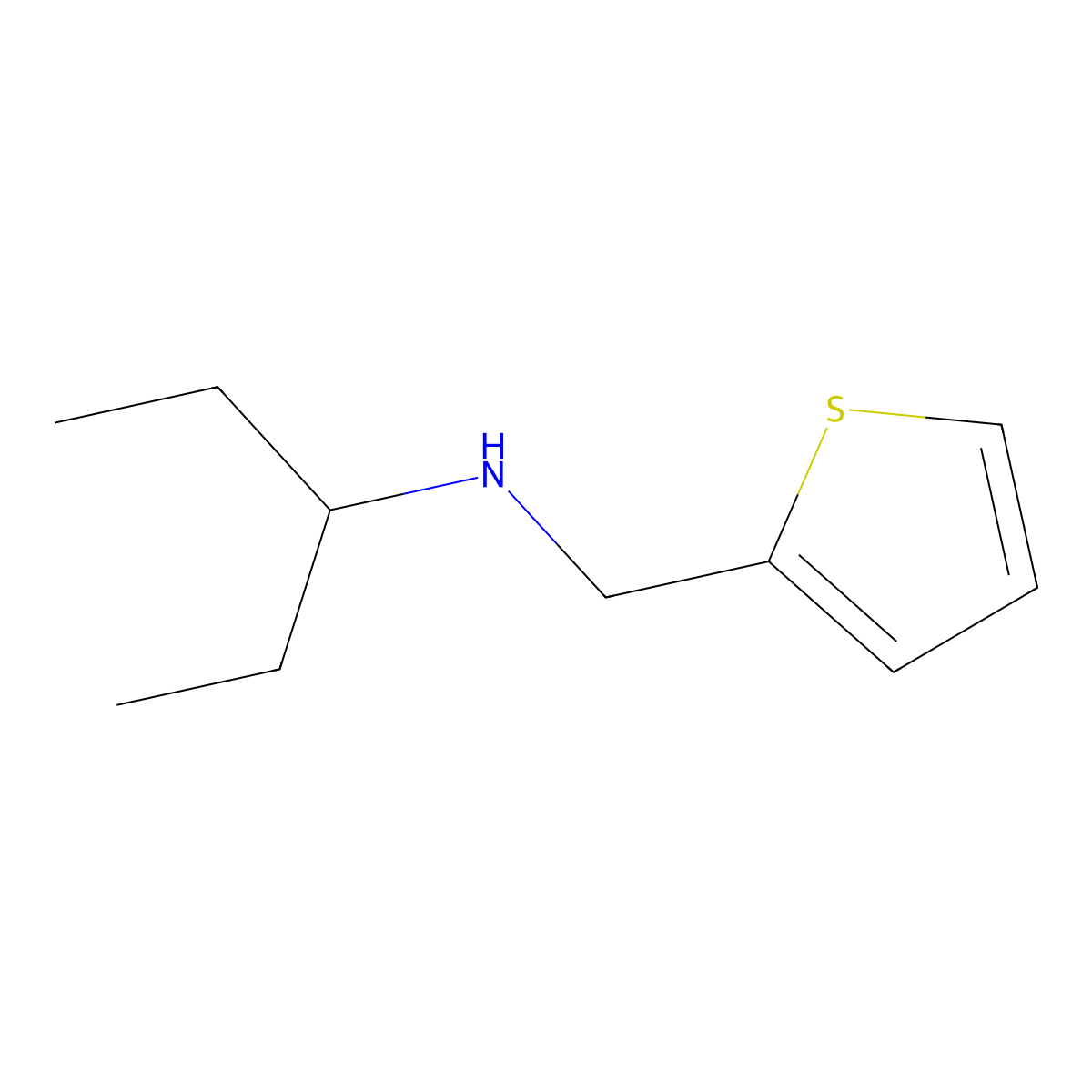 (Pentan-3-yl)[(thiophen-2-yl)methyl]amine molecular structure, CAS 58924-56-4
