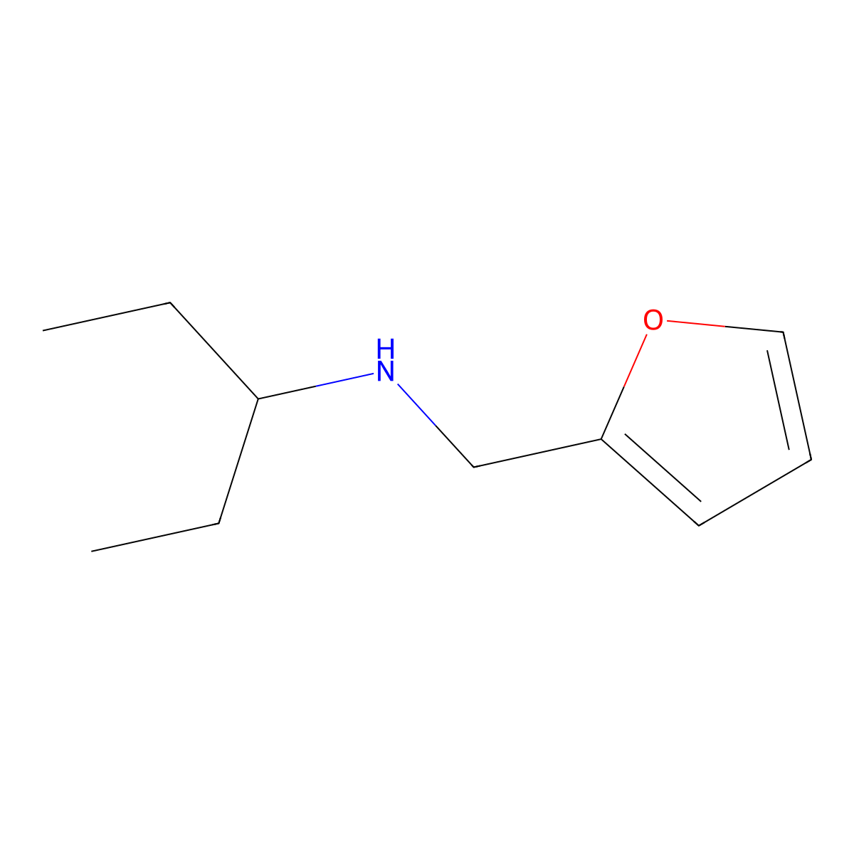 N-(furan-2-ylmethyl)pentan-3-amine molecular structure, CAS 58924-57-5