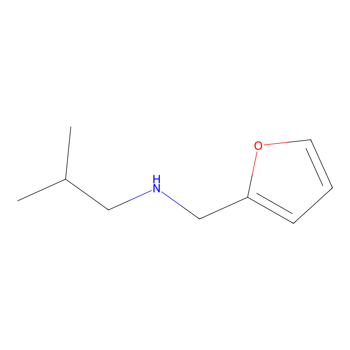 N-(furan-2-ylmethyl)-2-methylpropan-1-amine molecular structure, CAS 58924-66-6
