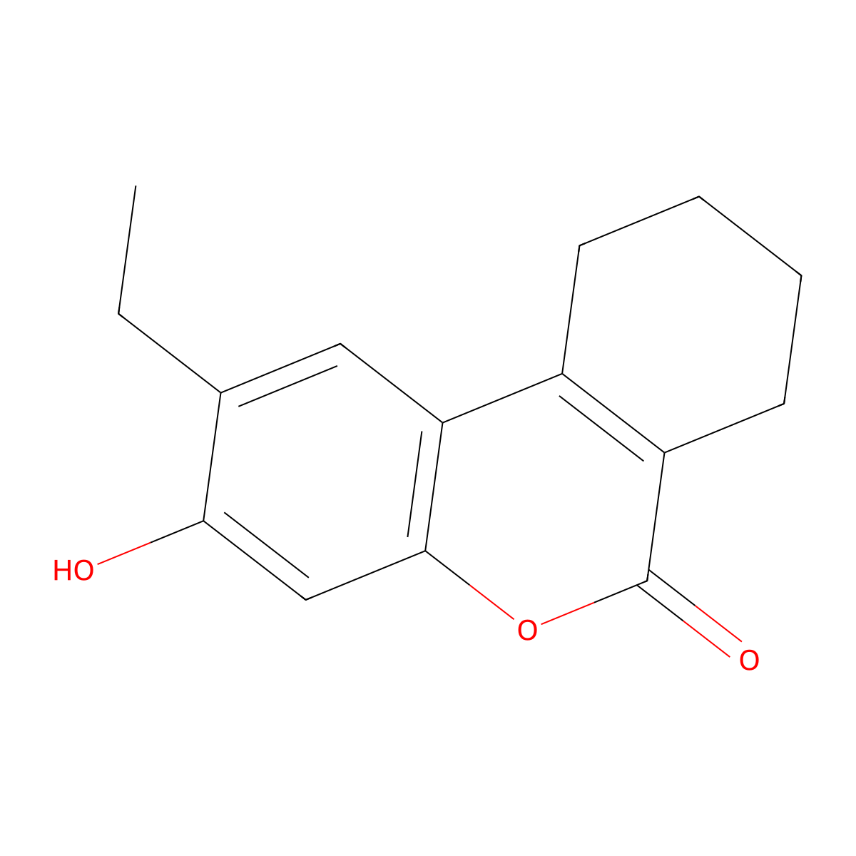 2-ethyl-3-hydroxy-7,8,9,10-tetrahydro-6H-benzo[c]chromen-6-one molecular structure, CAS 58926-60-6