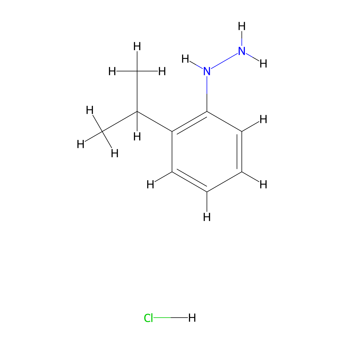 [2-(Propan-2-yl)phenyl]hydrazine hydrochloride molecular structure, CAS 58928-82-8