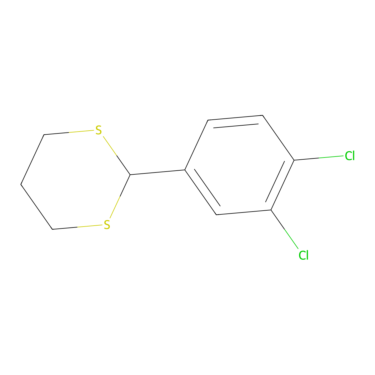 2-(3,4-Dichlorophenyl)-1,3-dithiane molecular structure, CAS 58928-92-0