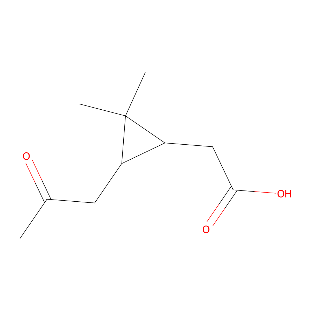(1R,3S)-2,2-Dimethyl-3-(2-oxopropyl)-cyclopropaneacetic acid molecular structure, CAS 58930-63-5