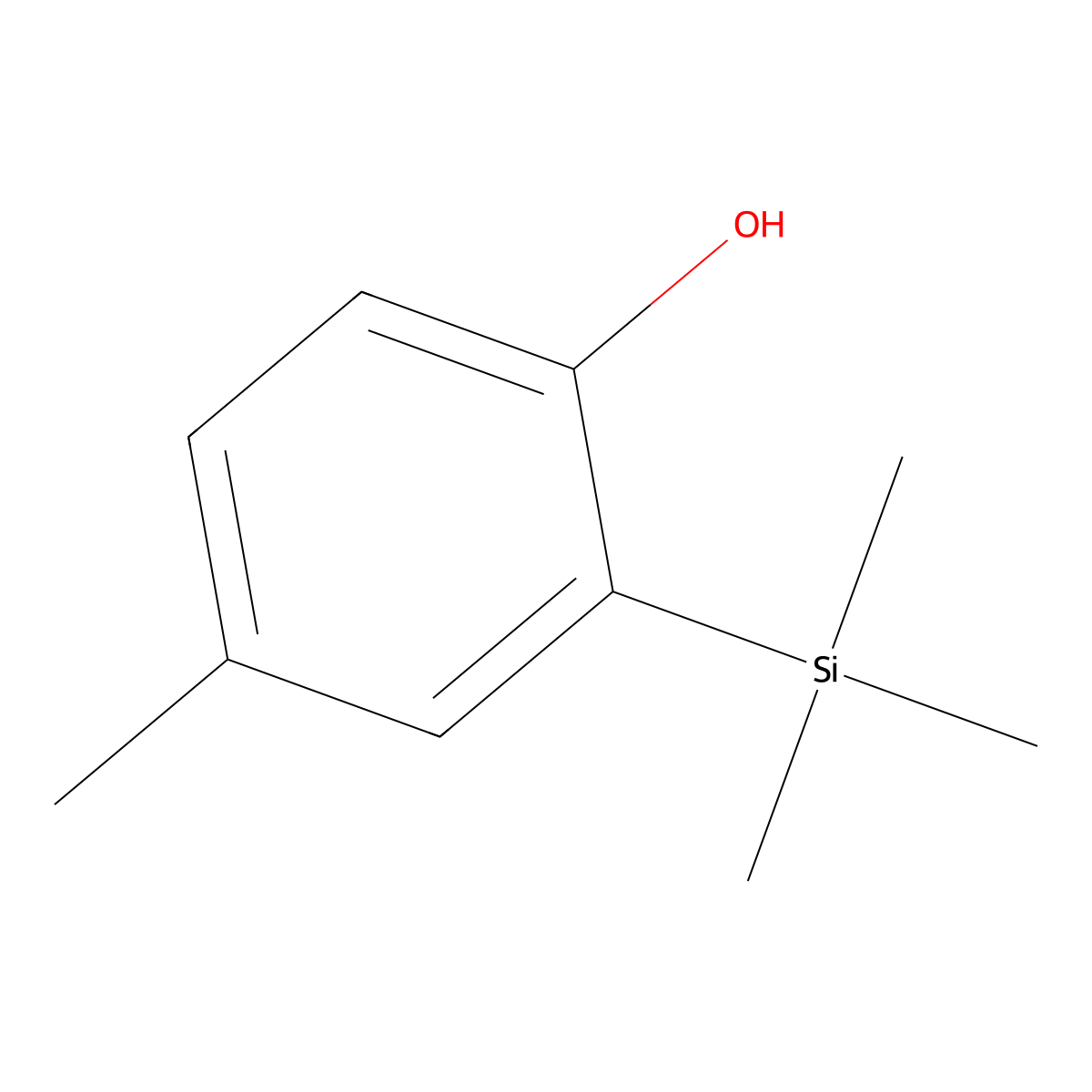 4-Methyl-2-(trimethylsilyl)phenol molecular structure, CAS 58933-96-3