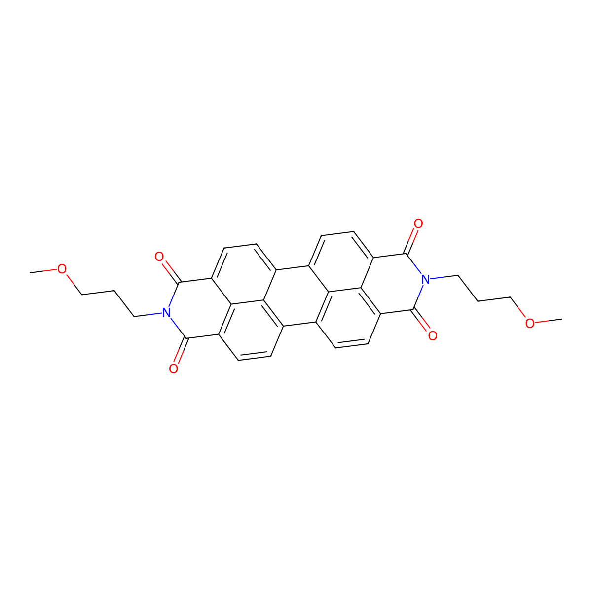 2,9-bis(3-methoxypropyl)anthra(2,1,9-def:6,5,10-d'e'f')diisoquinoline-1,3,8,10(2H,9H)-tetrone molecular structure, CAS 58935-22-1