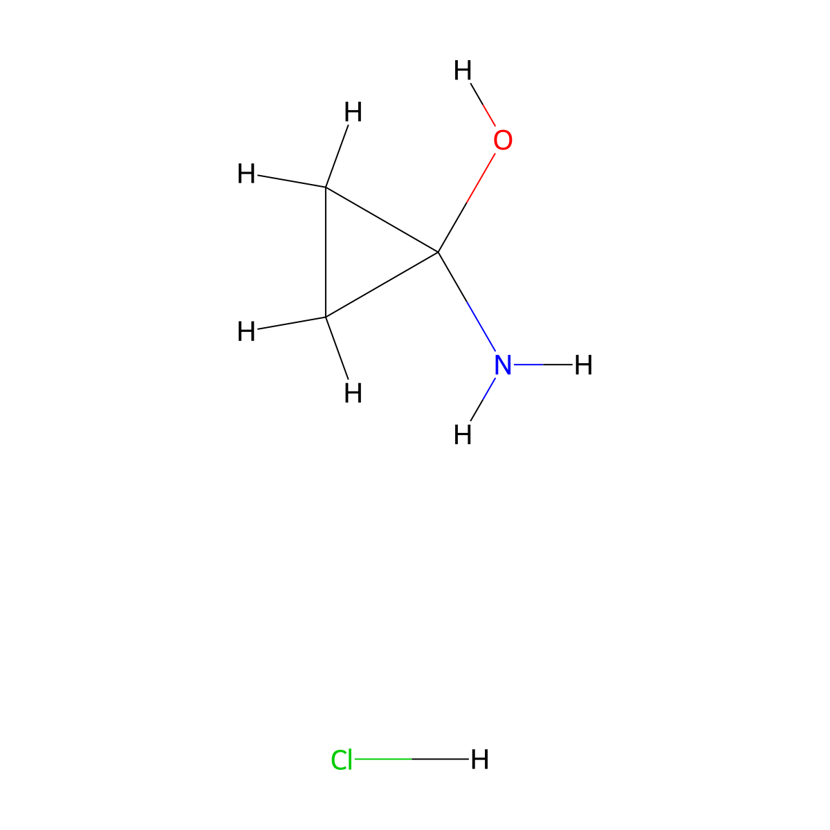1-Aminocyclopropanol hydrochloride molecular structure, CAS 58939-46-1