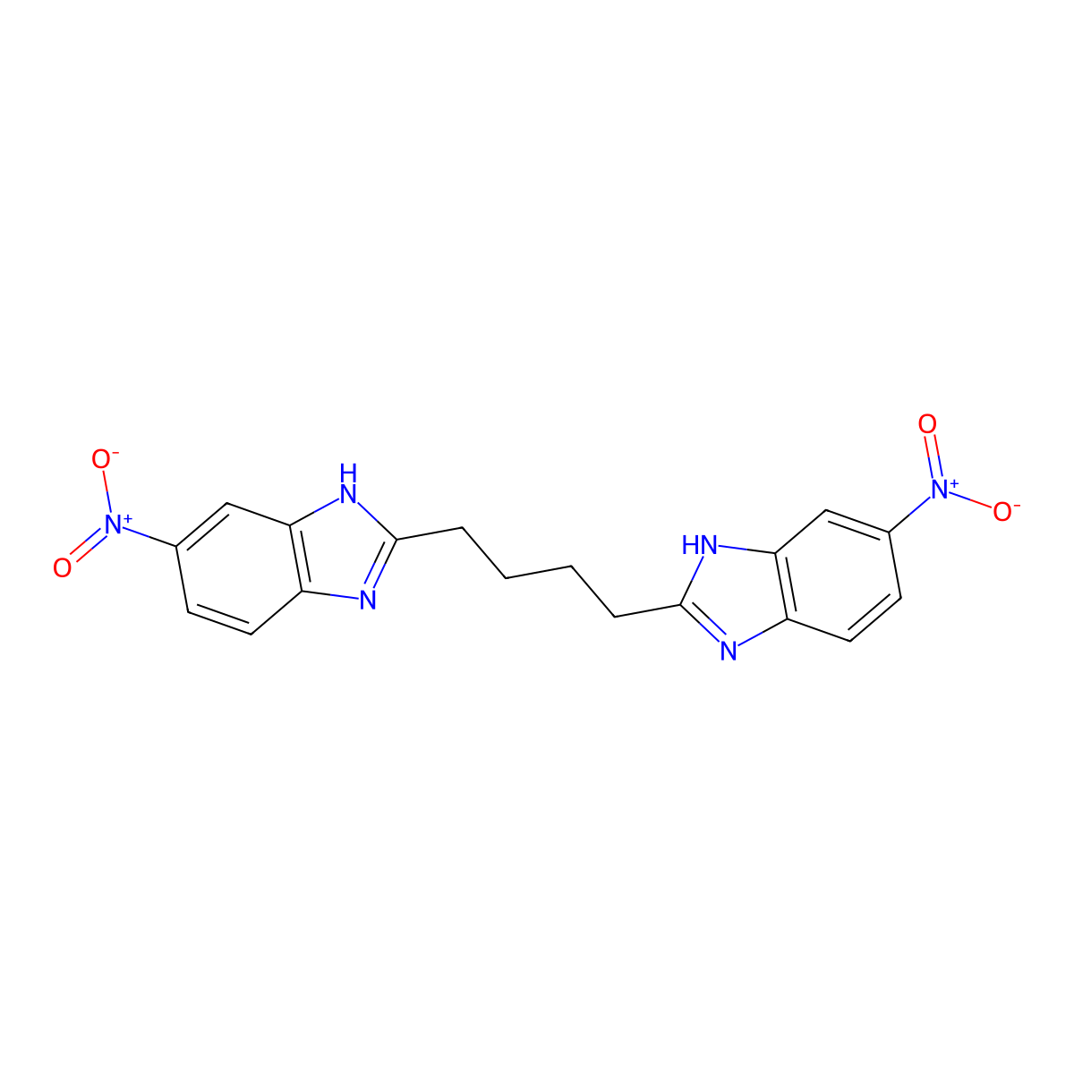 1H-Benzimidazole, 2,2'-(1,4-butanediyl)bis[5-nitro- molecular structure, CAS 5894-47-3