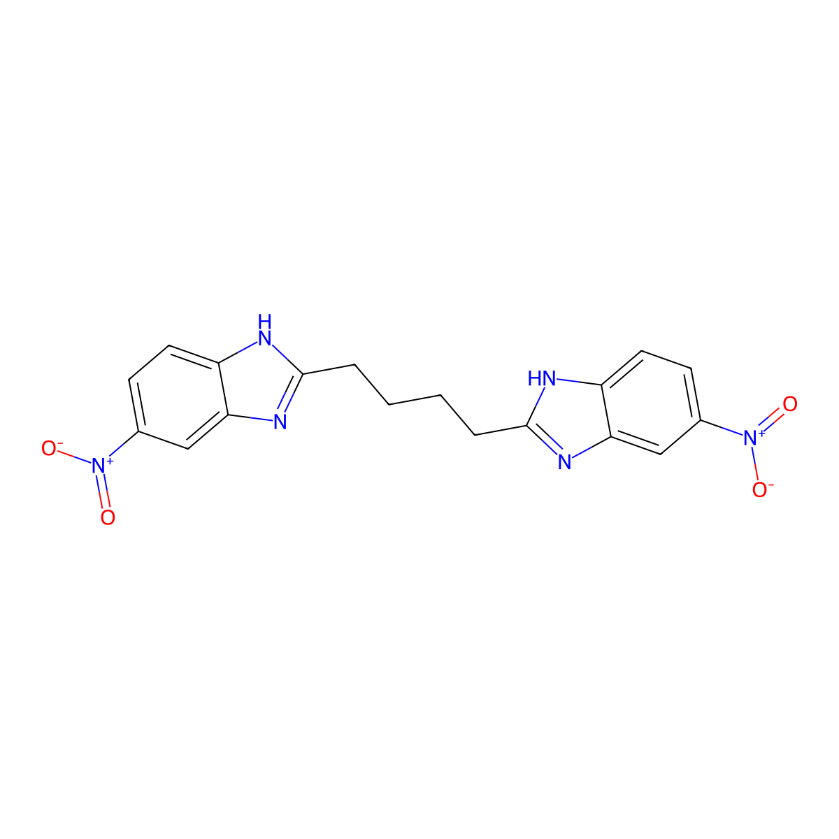 1H-Benzimidazole, 2,2'-(1,4-butanediyl)bis[5-nitro- molecular structure, CAS 5894-47-3
