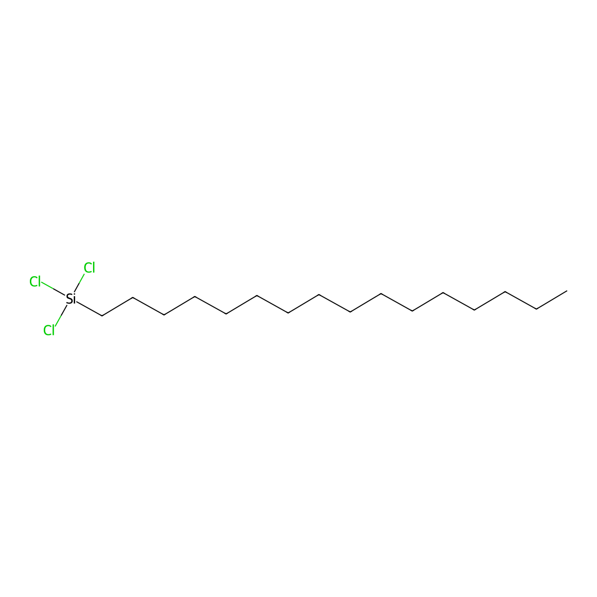 Trichlorohexadecylsilane molecular structure, CAS 5894-60-0