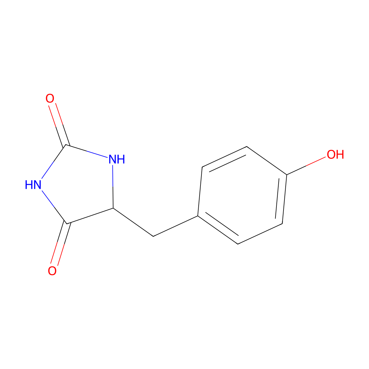 5-[(4-Hydroxyphenyl)methyl]imidazolidine-2,4-dione molecular structure, CAS 58942-04-4