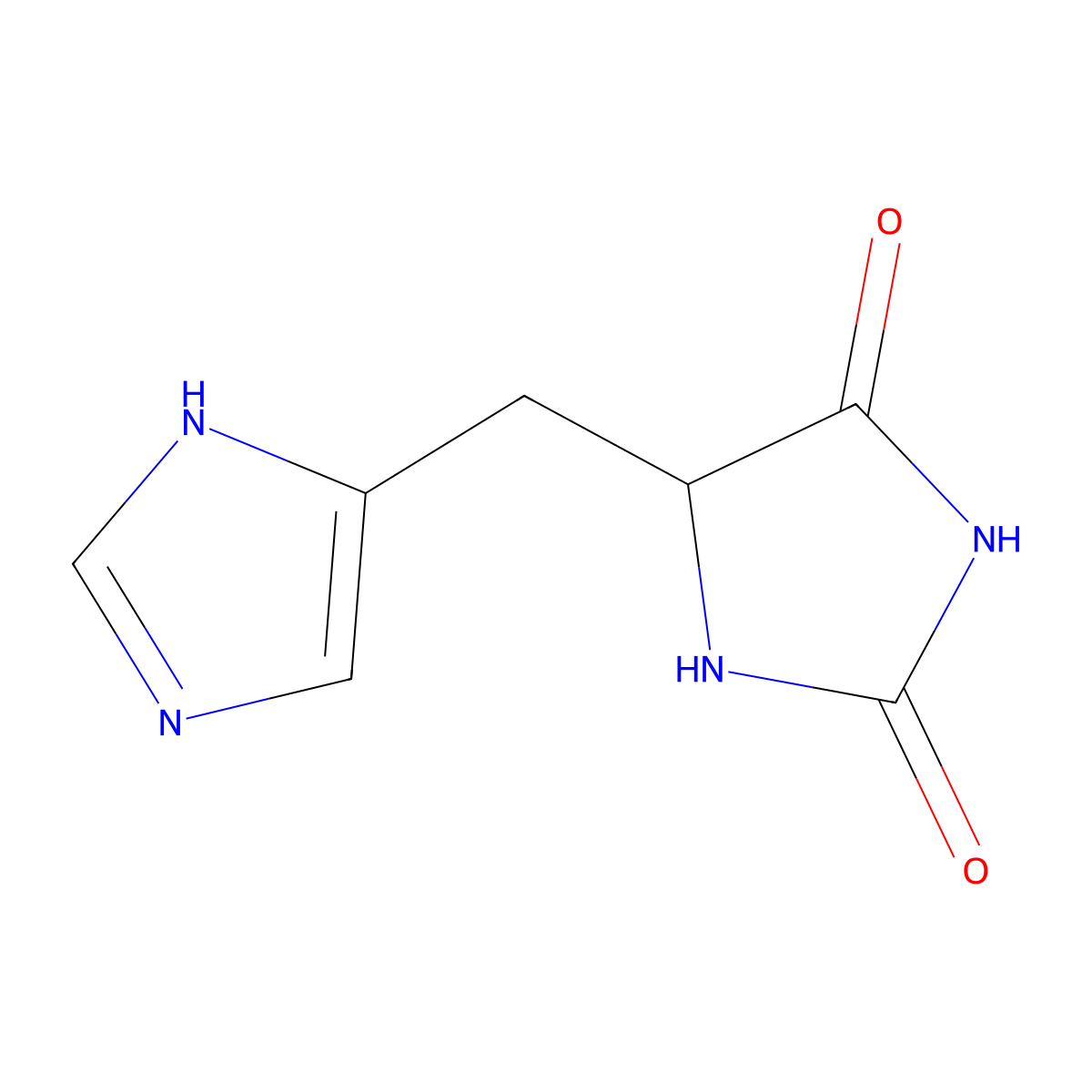 5-(1H-Imidazol-4-ylmethyl)imidazolidine-2,4-dione molecular structure, CAS 58942-05-5