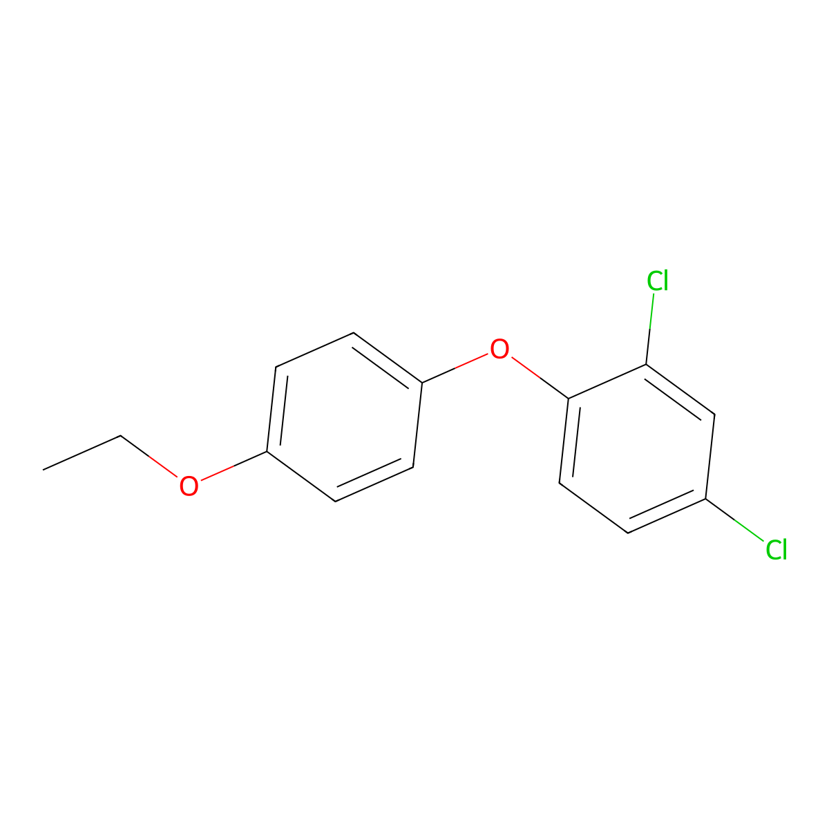 Benzene, 2,4-dichloro-1-(4-ethoxyphenoxy)- molecular structure, CAS 58942-49-7