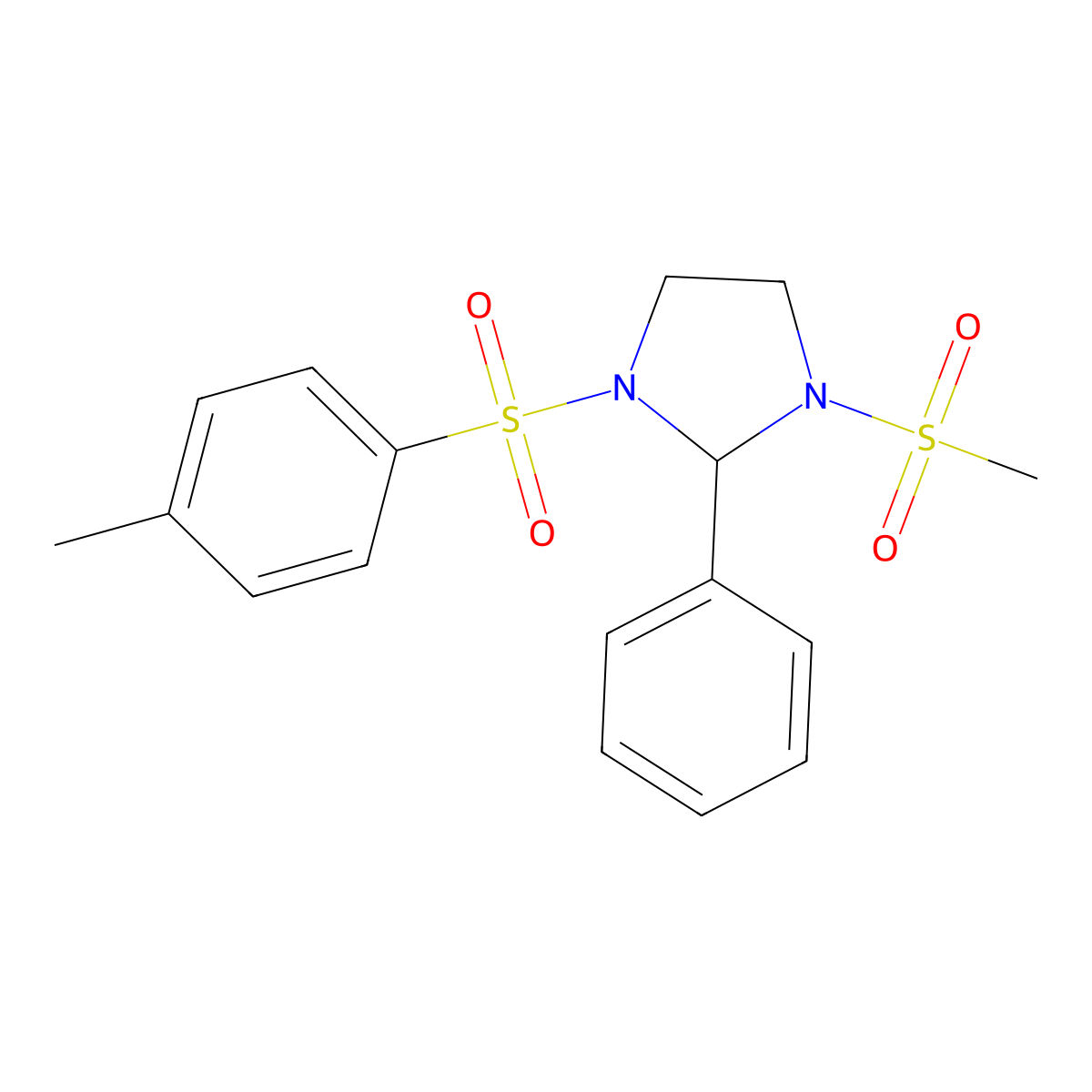 1-[(4-Methylphenyl)sulfonyl]-3-(methylsulfonyl)-2-phenylimidazolidine molecular structure, CAS 5895-42-1