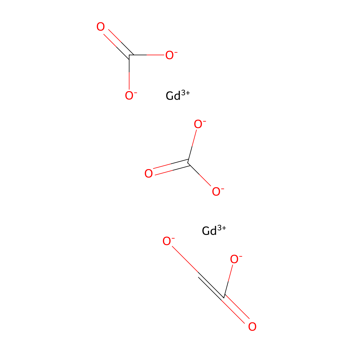 Carbonic acid, gadolinium(3+) salt (3:2) molecular structure, CAS 5895-49-8