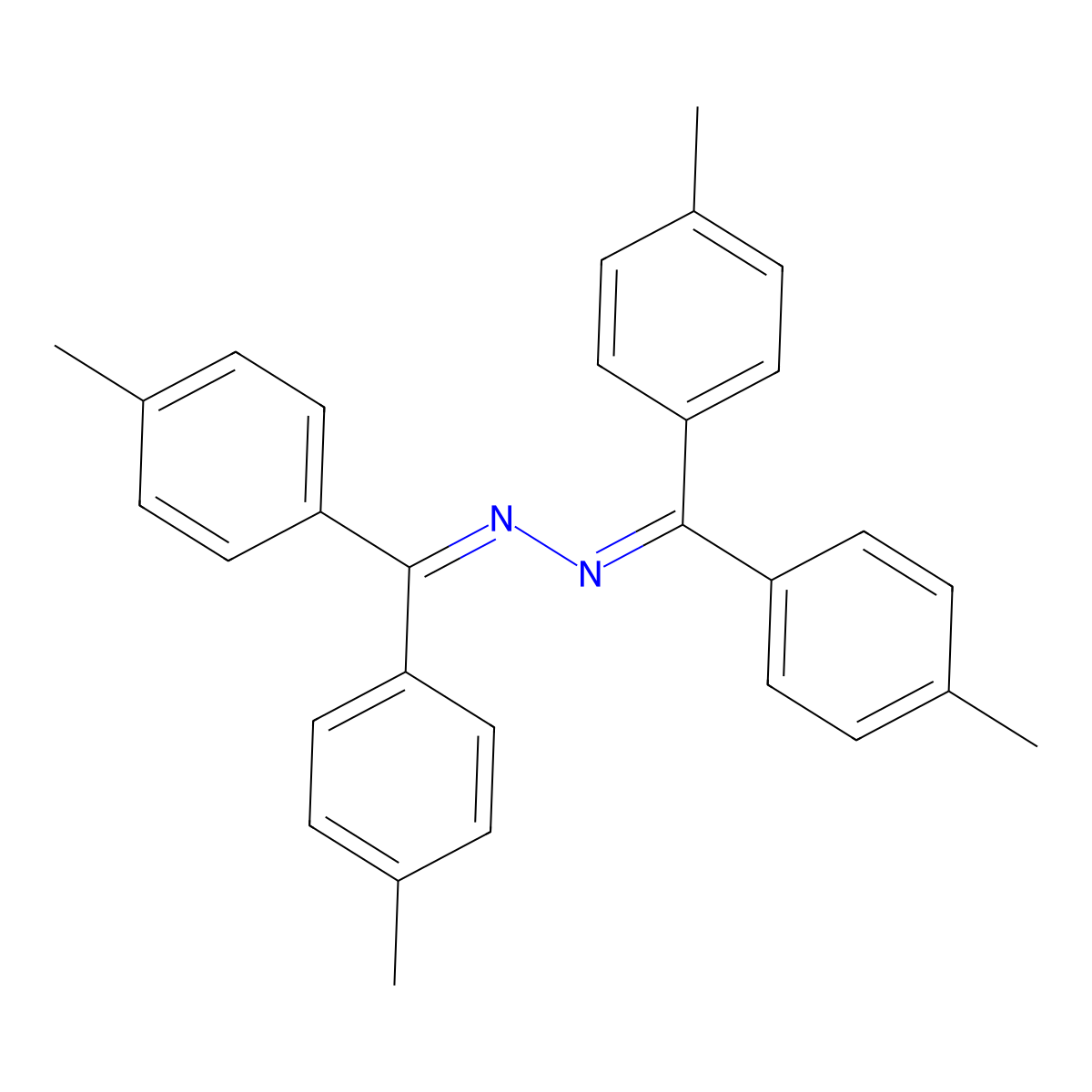 N-[bis(4-methylphenyl)methylideneamino]-1,1-bis(4-methylphenyl)methanimine molecular structure, CAS 5895-68-1